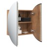 Armoire de salle de bain miroir rond et LED Chêne 40x40x17,5 cm 634822634822