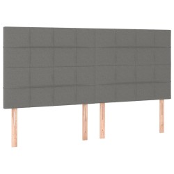 Tête de lit Gris foncé 200x5x118/128 cm Tissu 634825634825