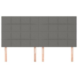 Tête de lit Gris foncé 200x5x118/128 cm Tissu 634825634825
