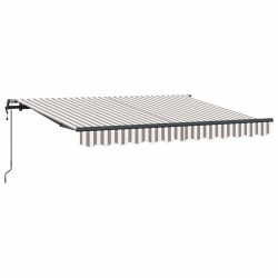 Auvent rétractable Gris clair et blanc 400 × 300 cm 634826634826