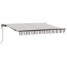 Auvent rétractable Gris clair et blanc 400 × 300 cm 634826634826