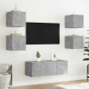 Meuble TV mural avec lumières LED gris béton 30,5x35x30 cm 634835634835