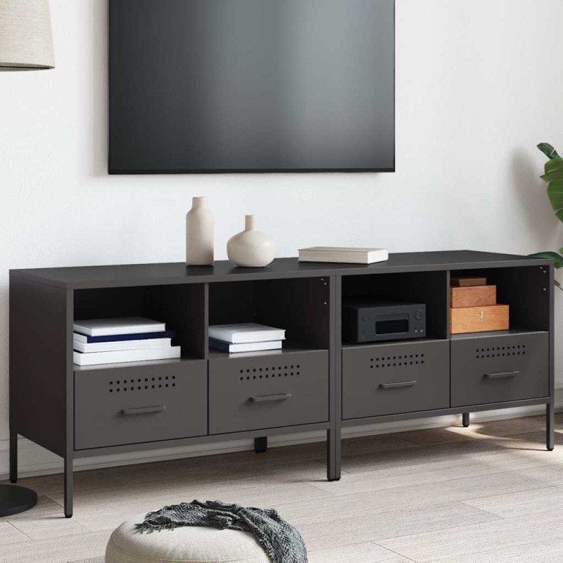 Meubles TV 2 pcs noir 68x39x50,5 cm acier 634836634836