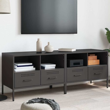 Meubles TV 2 pcs noir 68x39x50,5 cm acier 634836634836