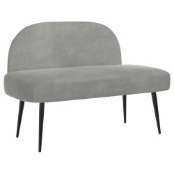 Banc rembourré avec dossier Gris clair 110 x 60 x 76 cm Velours 634837634837