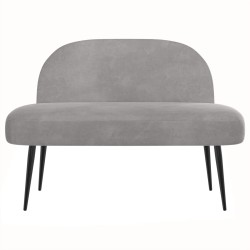 Banc rembourré avec dossier Gris clair 110 x 60 x 76 cm Velours 634837634837
