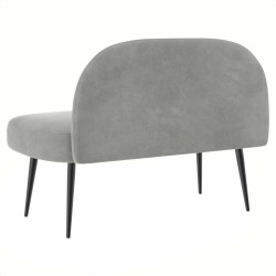 Banc rembourré avec dossier Gris clair 110 x 60 x 76 cm Velours 634837634837
