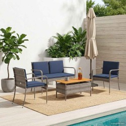 Ensemble de jardin avec coussin acier 635707635707