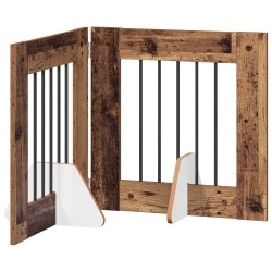 Porte de chien pliable avec supports 2 pcs Bois ancien 120,5 cm 635710635710