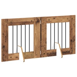 Porte de chien pliable avec supports 2 pcs Bois ancien 120,5 cm 635710635710