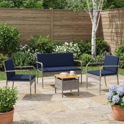 Ensemble de jardin avec coussin acier 635716635716