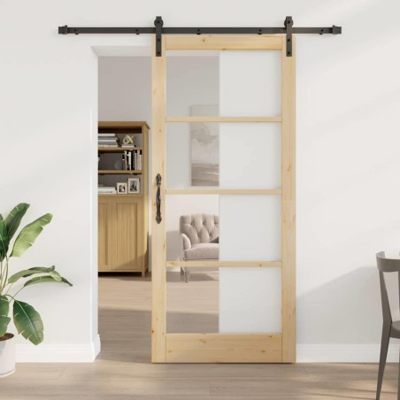 Porte coulissante ORKDAL Naturel et Noir 93 x 211 cm 635730635730