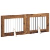 Porte de chien pliable avec supports 2 pcs Bois ancien 160,5 cm 635731635731