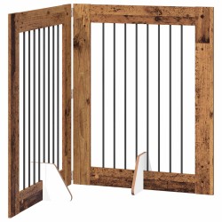 Porte de chien pliable avec supports 2 pcs Bois ancien 160,5 cm 635732635732