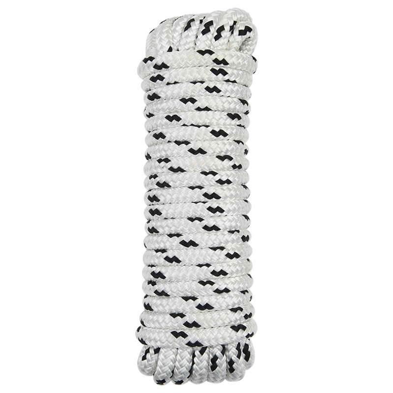 Corde de bateau 9 m 1.2 Blanc et noir Polyester 635740635740