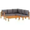 Salon de jardin avec coussins 4 pcs bois d'acacia massif 635742635742