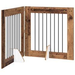Porte de chien pliable avec supports 2 pcs Bois ancien 160,5 cm 635746635746
