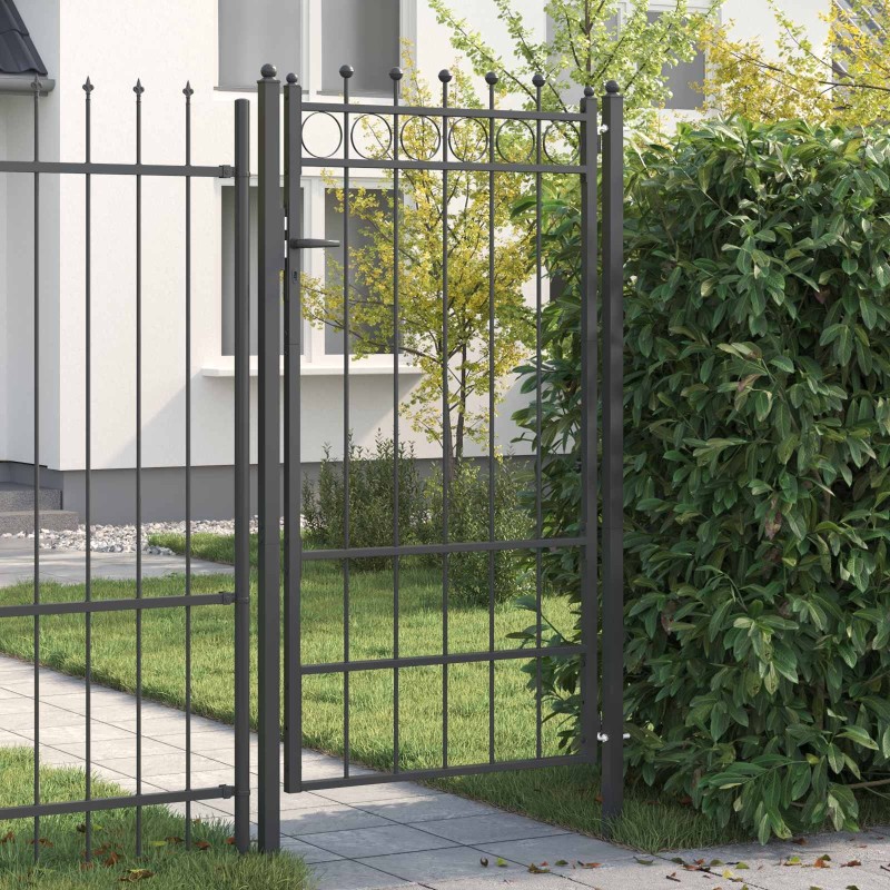 Porte de Clôture HORST 100 x 175 cm métal Noir Verrouillable 635747635747