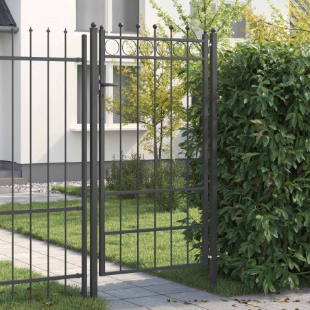 Porte de Clôture HORST 100 x 175 cm métal Noir Verrouillable 635747635747