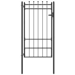 Porte de Clôture HORST 100 x 175 cm métal Noir Verrouillable 635747635747