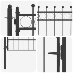 Porte de Clôture HORST 100 x 175 cm métal Noir Verrouillable 635747635747