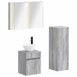 Ensemble de mobilier de salle de bain 4 pcs Sonoma gris 635751635751