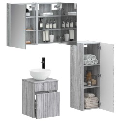 Ensemble de mobilier de salle de bain 4 pcs Sonoma gris 635751635751