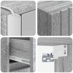Ensemble de mobilier de salle de bain 4 pcs Sonoma gris 635751635751