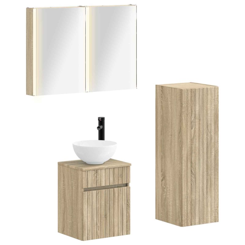 Ensemble de mobilier de salle de bain 4 pcs Chêne Sonoma 635753635753