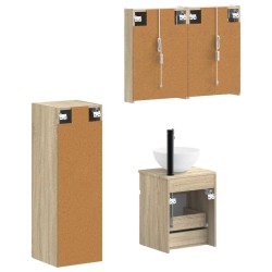 Ensemble de mobilier de salle de bain 4 pcs Chêne Sonoma 635753635753