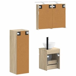 Ensemble de mobilier de salle de bain 4 pcs Chêne Sonoma 635754635754
