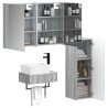Ensemble de mobilier de salle de bain 4 pcs Sonoma gris 635755635755