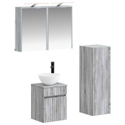 Ensemble de mobilier de salle de bain 4 pcs Sonoma gris 635756635756
