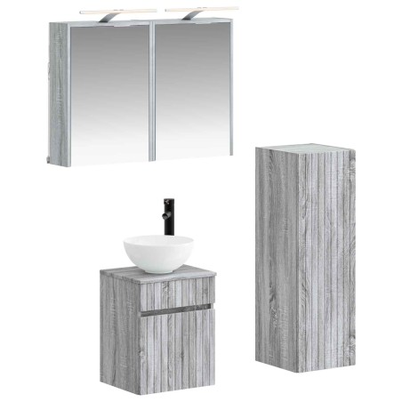 Ensemble de mobilier de salle de bain 4 pcs Sonoma gris 635756635756