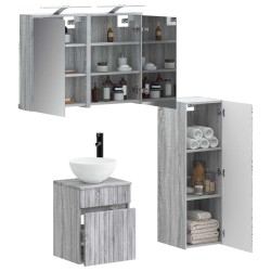 Ensemble de mobilier de salle de bain 4 pcs Sonoma gris 635756635756