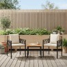 Ensemble de meubles d'extérieur 3 pcs Marron et crème blanche 635757635757