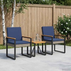 Ensemble de meubles d'extérieur 3 pcs Gris et bleu marine 635758635758
