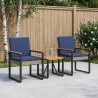 Ensemble de meubles d'extérieur 3 pcs Gris et bleu marine 635758635758