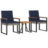 Ensemble de meubles d'extérieur 3 pcs Gris et bleu marine 635758635758