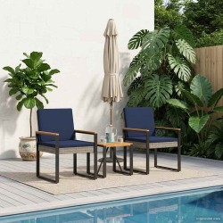 Ensemble de meubles d'extérieur 3 pcs Gris et bleu marine 635758635758