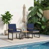 Ensemble de meubles d'extérieur 3 pcs Gris et bleu marine 635758635758