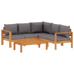 Salon de jardin avec coussins 4 pcs bois d'acacia massif 635759635759
