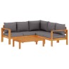 Salon de jardin avec coussins 4 pcs bois d'acacia massif 635759635759
