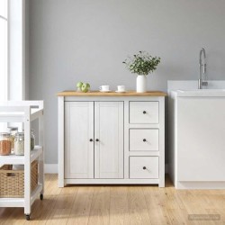 Chariot de cuisine PANAMA 2 pcs Blanc et Cire de Miel 635762635762