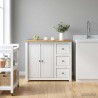 Chariot de cuisine PANAMA 2 pcs Blanc et Cire de Miel 635762635762