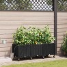 Porte-plante de jardin avec irrigation et roues 3 pc Noir PP 635763635763