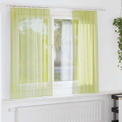 Rideaux en voile à œillets 2 pcs vert pomme 635765635765