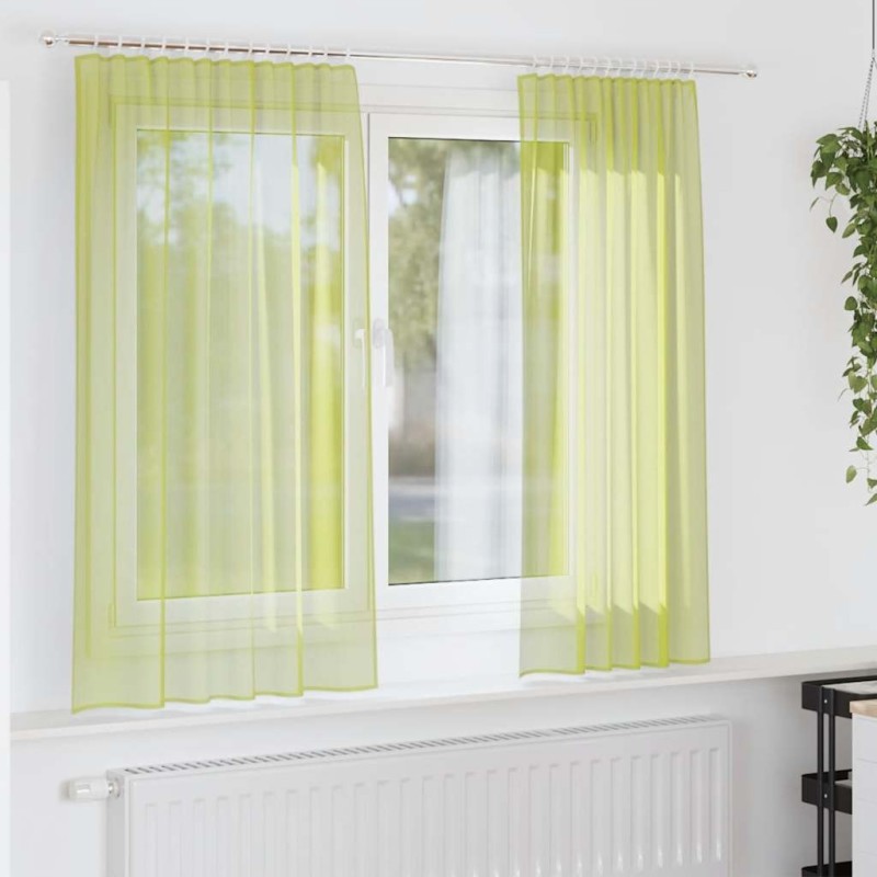 Rideaux en voile à œillets 2 pcs vert pomme 635765635765