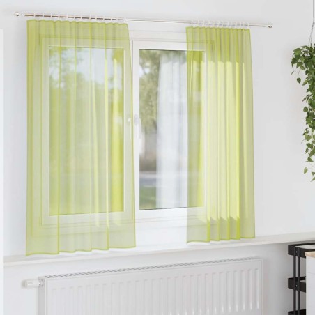 Rideaux en voile à œillets 2 pcs vert pomme 635765635765