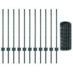 Clôture Euro avec poteau 25 x 0,8 m Acier recouvert de PVC Vert 635766635766